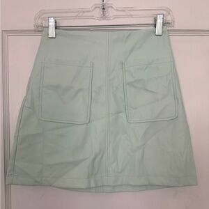 Maeve Anthropologie faux leather mint green mini skirt women’s XXS